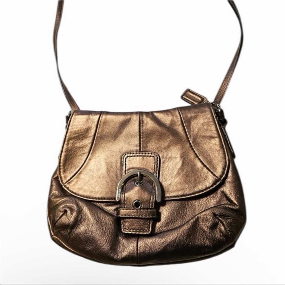 Coach Soho shoulder bag bronze metallic leather purse - Picture 2 of 6